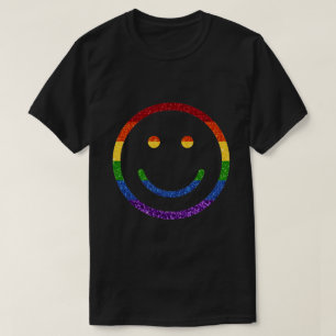 LGBT Glitzer Rainbow Prix Smile T-Shirt
