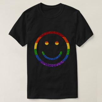 LGBT Glitzer Rainbow Prix Smile T-Shirt