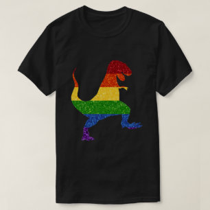 LGBT-Glitzer-Regenbogen-Prix T-Rex T-Shirt