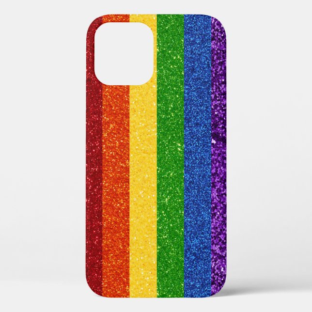 LGBT-Glitzer-Regenbogenfarben Case-Mate iPhone Hülle (Rückseite)