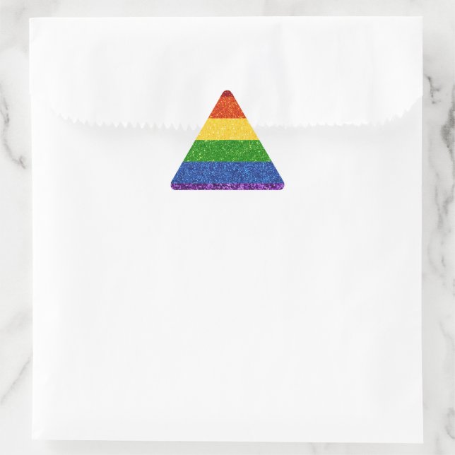 LGBT-Glitzer-Regenbogenfarben Dreieckiger Aufkleber (Tasche)