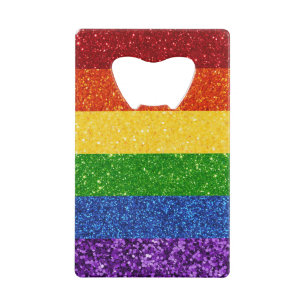 LGBT-Glitzer-Regenbogenfarben Geldbeutel Flaschenöffner