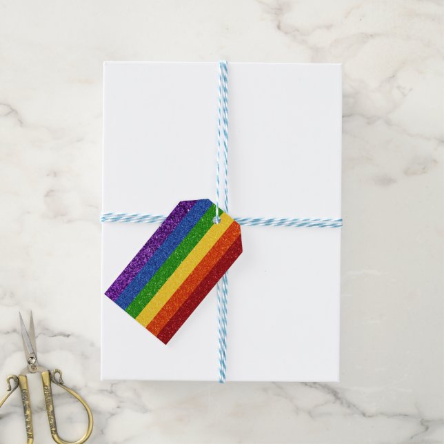 LGBT-Glitzer-Regenbogenfarben Geschenkanhänger (Mit Garn)