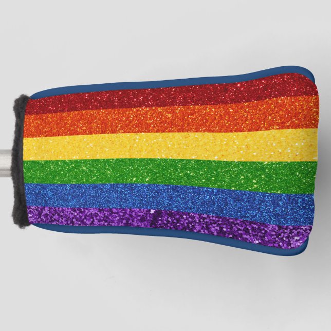 LGBT-Glitzer-Regenbogenfarben Golf Headcover (Vorderseite)