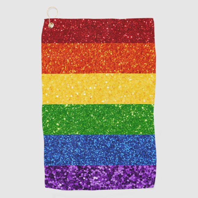 LGBT-Glitzer-Regenbogenfarben Golfhandtuch (Vorderseite)