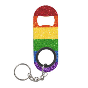 LGBT-Glitzer-Regenbogenfarben Mini Flaschenöffner