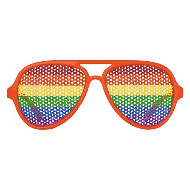 LGBT-Glitzer-Regenbogenfarben Partybrille (Vorderseite)