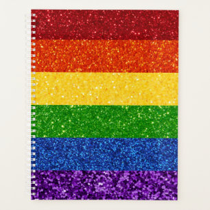 LGBT-Glitzer-Regenbogenfarben Planer