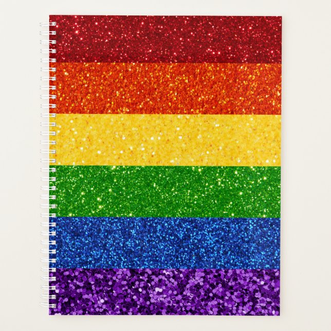 LGBT-Glitzer-Regenbogenfarben Planer (Vorderseite)