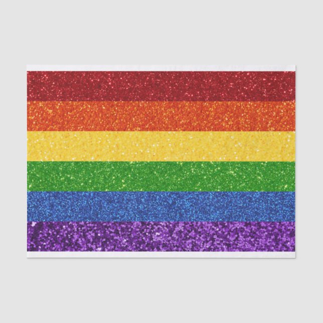 LGBT-Glitzer-Regenbogenfarben Seidenpapier (Vorderseite)