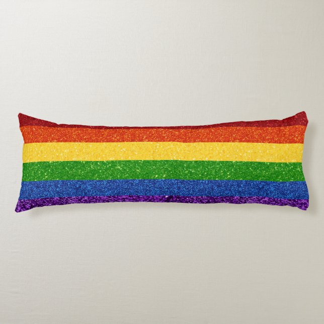LGBT-Glitzer-Regenbogenfarben Seitenschläferkissen (Vorderseite)