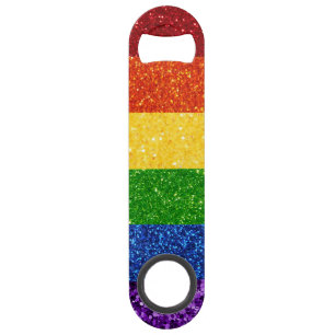 LGBT-Glitzer-Regenbogenfarben Speed Flaschenöffner