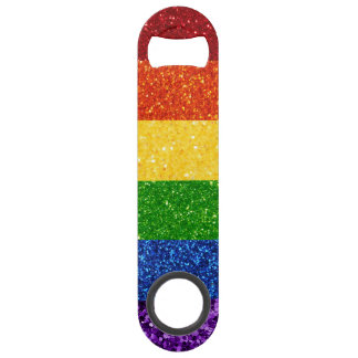 LGBT-Glitzer-Regenbogenfarben Speed Flaschenöffner