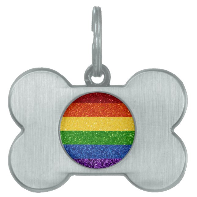 LGBT-Glitzer-Regenbogenfarben Tiermarke (Vorderseite)