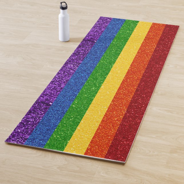 LGBT-Glitzer-Regenbogenfarben Yogamatte (Beispiel)