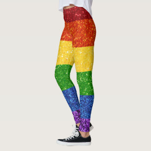 LGBT-Glitzer-Regenbogenflagge Leggings