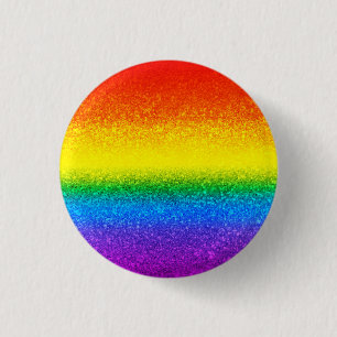 LGBT-Glitzer-Regenbogenscheibe Button