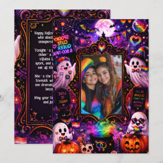 🎃🌈 LGBT Halloween-Foto nach Maß Einladung