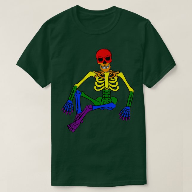 Lgbt Halloween Kostüm Gay Skeleton Que Pride Ra T-Shirt (Design vorne)