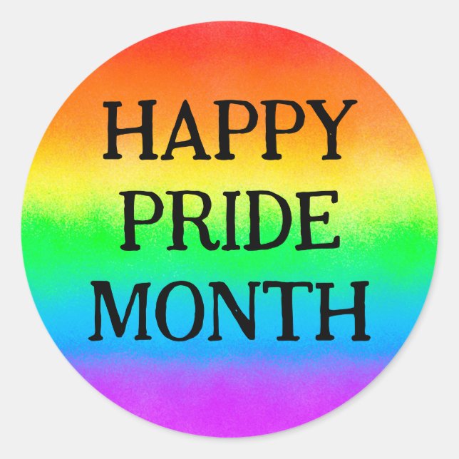 LGBT HAPPY PRIDE MONAT | Regenbogenflagge Runder Aufkleber (Vorderseite)