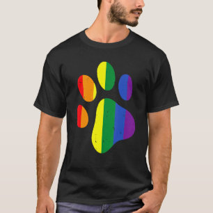 LGBt Heart Rainbow Dog Paw LGBT Pride LGBT Unterst T-Shirt