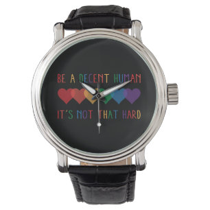 LGBT Herz Retro ein anständiger Mensch ist es nich Armbanduhr