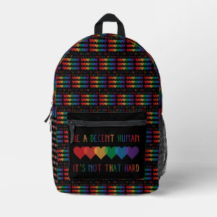 LGBT Herz Retro ein anständiger Mensch ist es nich Bedruckter Rucksack
