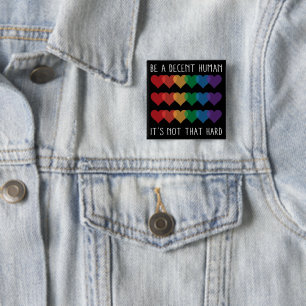LGBT Herz Retro ein anständiger Mensch ist es nich Button