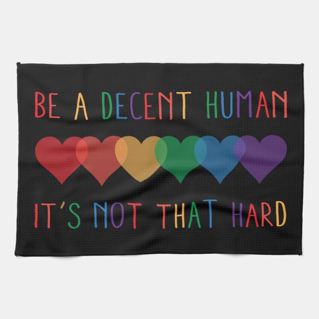 LGBT Herz Retro ein anständiger Mensch ist es nich Geschirrtuch (Horizontal)