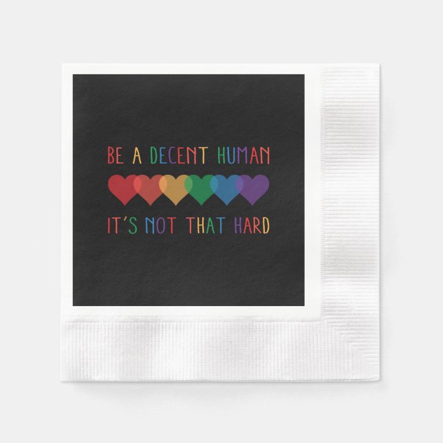 LGBT Herz Retro ein anständiger Mensch ist es nich Serviette (Vorderseite)