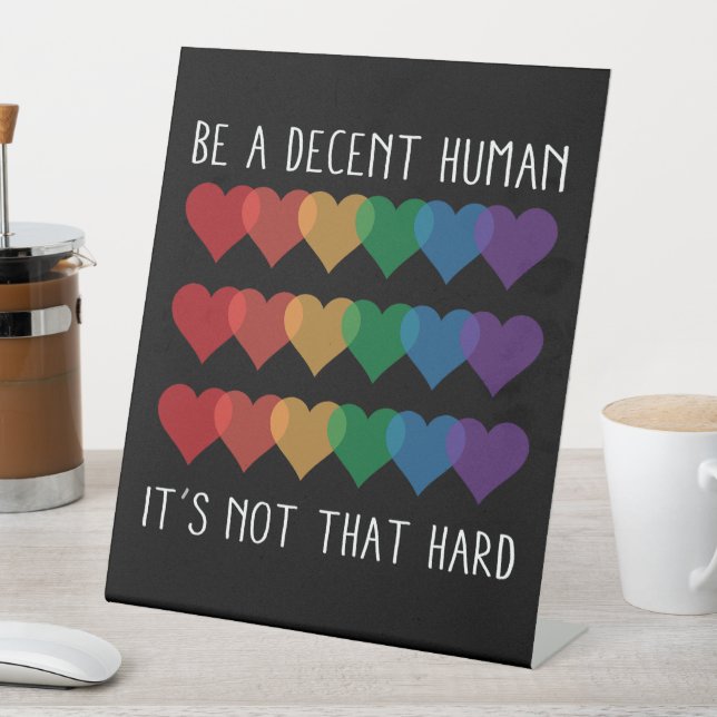 LGBT Herz Retro ein anständiger Mensch ist es nich Sockelschild (In Situ)