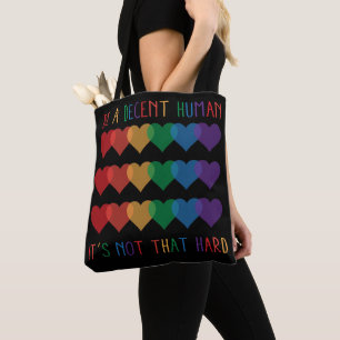 LGBT Herz Retro ein anständiger Mensch ist es nich Tasche