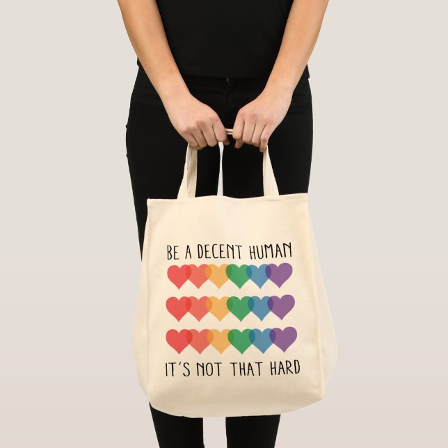 LGBT Herz Retro ein anständiger Mensch ist es nich Tragetasche (Vorderseite (Produkt))