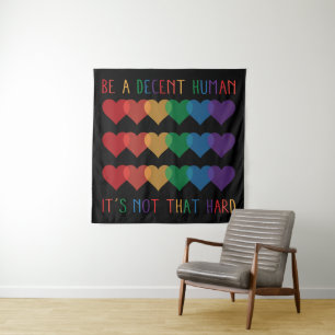 LGBT Herz Retro ein anständiger Mensch ist es nich Wandteppich