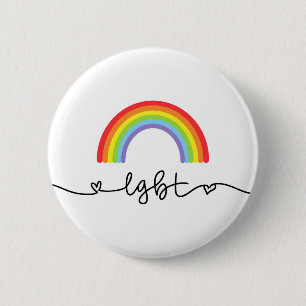 LGBT-Herzen und -Regenbogen Button