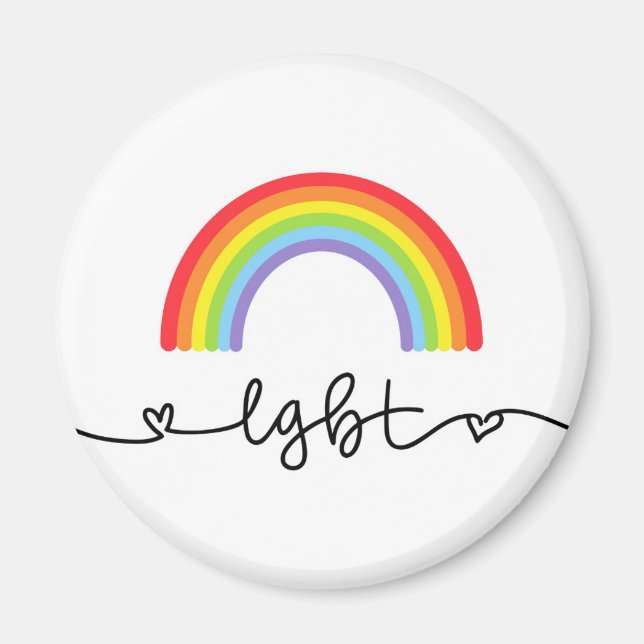 LGBT-Herzen und -Regenbogen Magnet (Vorne)