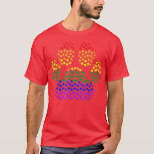 LGBT-Herzrasenbogen-Hund Paw LGBT Pride LGBT-Unter T-Shirt