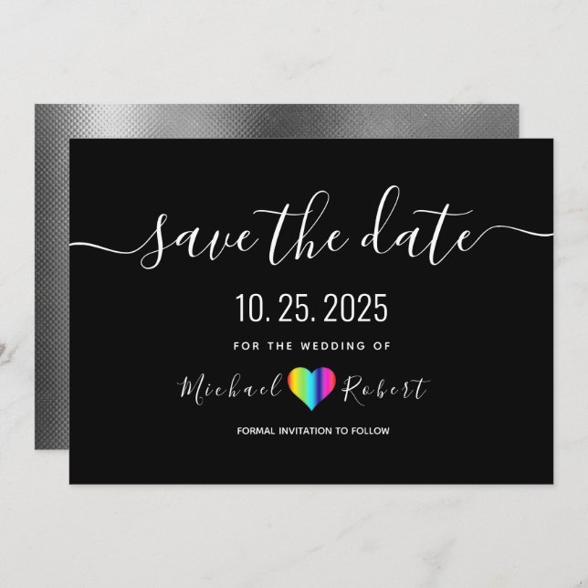 LGBT Hochzeit speichern Save The Date (Vorne/Hinten)