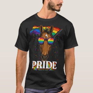 Lgbt Horse Gay Pride Lgbtq Rainbow Flag Sonnenbril T-Shirt