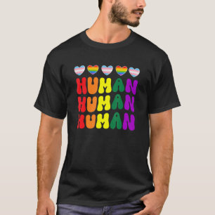 LGBT Human mit Regenbogen und Transgender-Flag Her T-Shirt