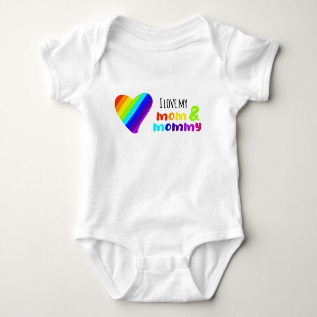 LGBT I Liebe meiner Mutter und Mama Baby Bodysuit Baby Strampler (Vorderseite)