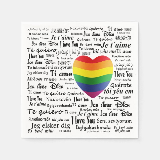 LGBT I Liebe Serviette (Vorderseite)