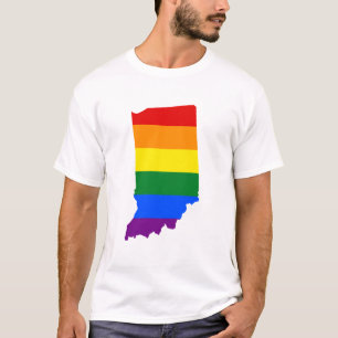 LGBT Indiana, US State flag map T-Shirt
