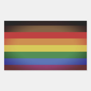LGBT INKLUSIVER STOLZ (Stolz der farbigen Menschen Rechteckiger Aufkleber