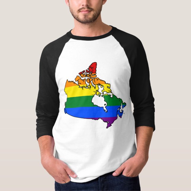 LGBT Kanadische Stolperkarte T-Shirt (Vorderseite)