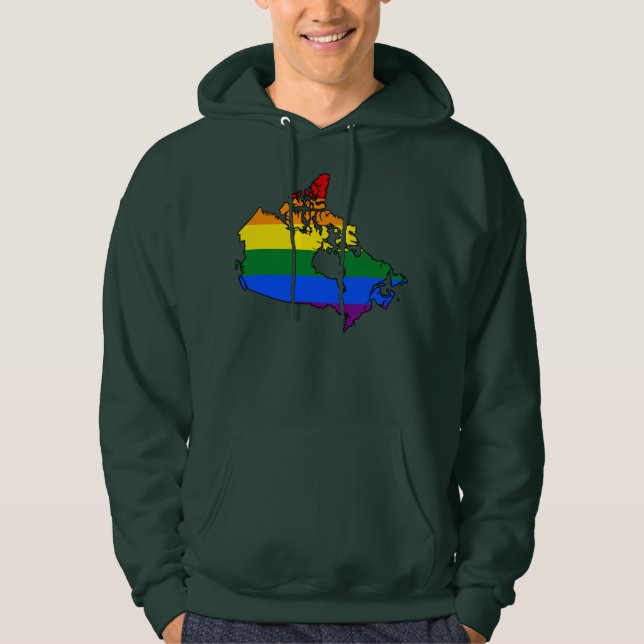 LGBT-kanadisches Stolz-Karten-Sweatshirt Hoodie (Vorderseite)