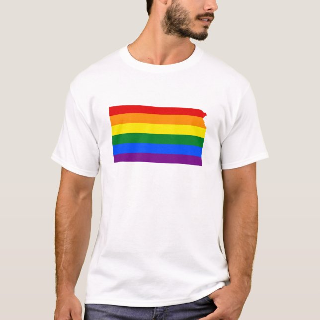 LGBT Kansas, drapeau américain T-Shirt (Devant)