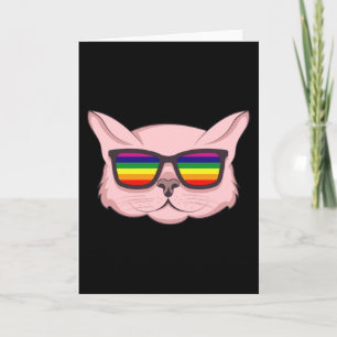 LGBT-Katze mit Sonnenbrille LGBT-Stolz Monat LGBTQ Karte