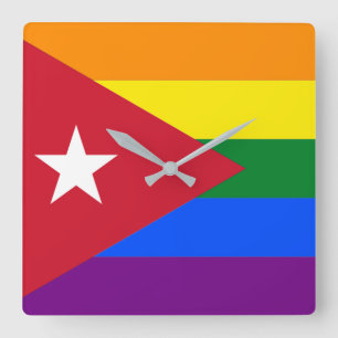 LGBT Kuba Quadratische Wanduhr