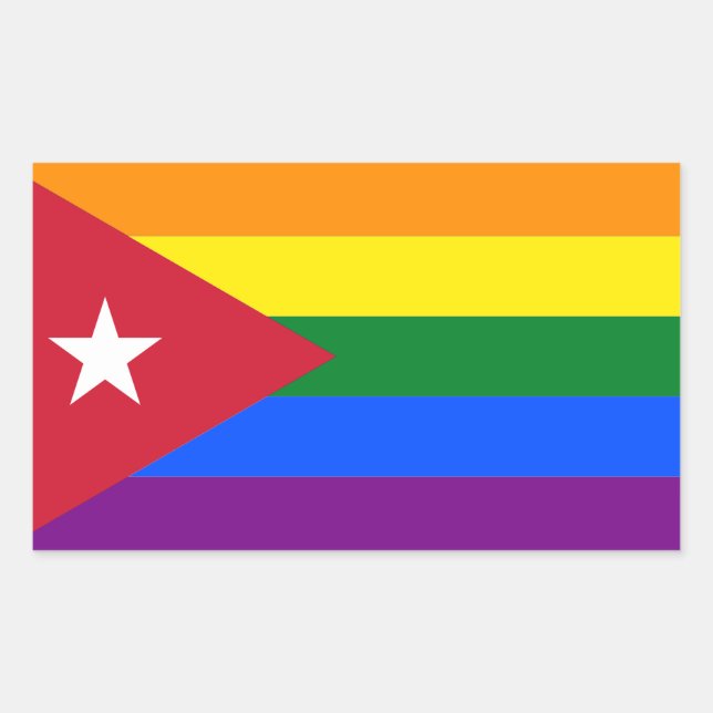 LGBT Kuba Rechteckiger Aufkleber (Vorderseite)